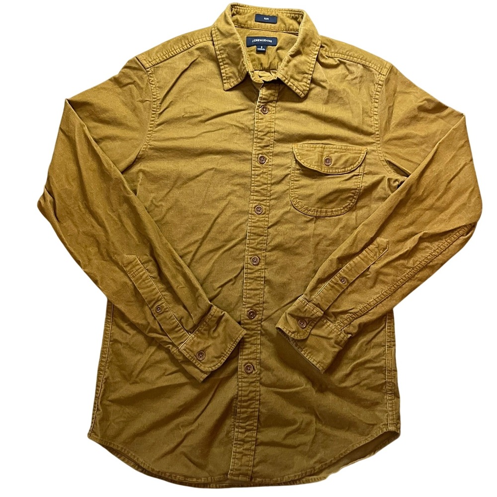 J.Crew Jeans Mens Slim Fit Corduroy Button Down Shirt Brown Sm Gorpcore Preppy